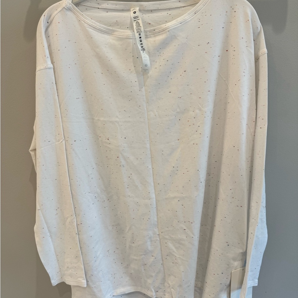 lululemon athletica White Multicolor Speckled Long Sleeve Tee